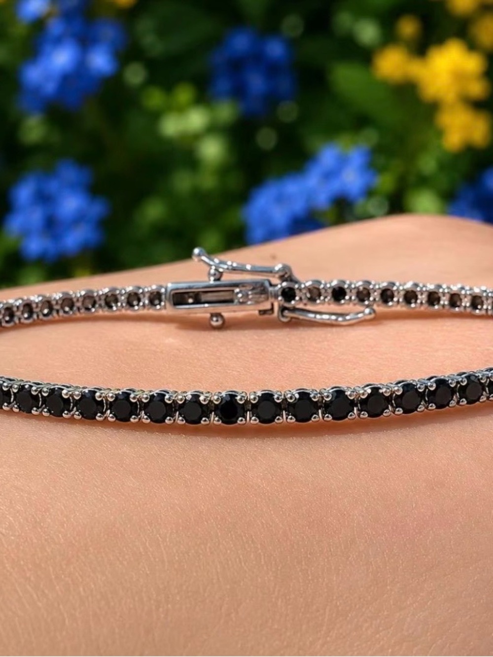 Black Moissanite Tennis Bracelet 5.4 CTW 7” GRA DTP